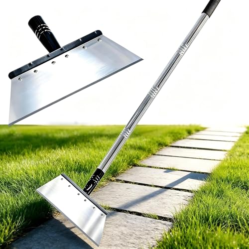 Garden Flat Shovel - Floor Scraper，Multifunctional Heavy Duty Weed Scraper | Adjustable Stainless Steel handle garden spade forlawn edging, digging, snow & ice removal, durable outdoor scraper tool