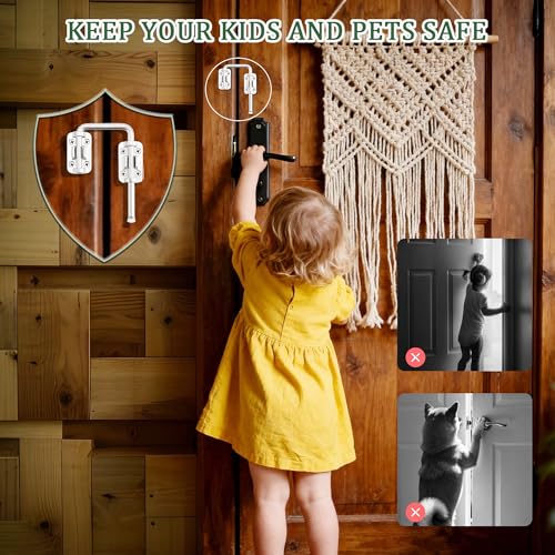 Mooche Sliding Door Lock,90/180 Degree Installation Loop Bolt Lock,Sliver | U-Bolt Lock Door Security Latch, 4 Inch Barn Door Lock Zinc Alloy Screws Included for Uneven Door Toilet Fence Garage - color: Sliver