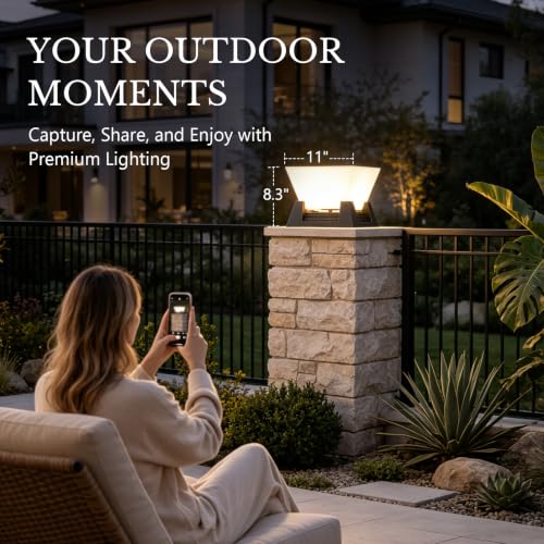11.02" Outdoor Post Lights Hard Wired, IP54 Waterproof Pillar Lights | 3000K LED Post Light, IP54 Pillar Lights Outdoor Hard Wired, Outdoor Column Lights for Yard, Porch, Pathway, Patio, Driveway