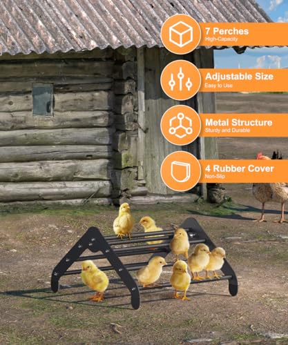Koutemie Adjustable Chicken Perch for Coop, Small | Chick Roosting Bars for Chickens in Coop and Brooder, Baby Chicks Toys Training Supplies for Bird Parrot Hens Macaw
