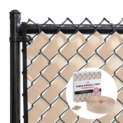 Chain Link Fence Privacy Tape 250 ft (40 SqFt) (Desert Tan) | Gardening, Outdoor Wall, Balcony, Patio, Yard, Injury Prevention, Safety Fence Cover for Dog, Other Pet Hedge Slats - color: Desert Tan
