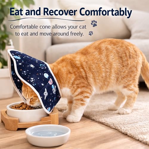 Mechpia Cat Cone Collar Soft, Cat Recovery Collar to Stop Licking, Protective Cat Neck Cone After Surgery for Small Medium Cats Kittens Puppies - size: S(Neck: 6.5" - 9")