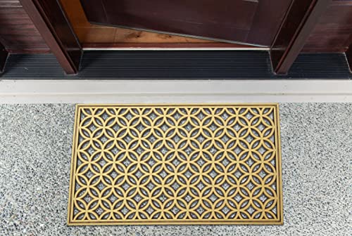 DII Rubber Doormats Collection All Weather, 18x30, Gold Double Ring - color: Gold Double Ring, size: 1'6" x 2'6" (Rectangular)