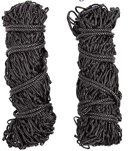 Majestic Ally 2 pcs Slow Feed 42” Hay Net for Horses, Strong Small 2x2” Holes, Nylon Rope Hanging, Adjustable Travel Feeder for Trailer and Stall, Simulates Grazing, Reduce Waste - color: BLACK