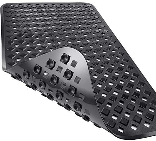 Yimobra Bathtub Mat Non Slip, Shower Mat with Strong Suction Cups & Drain Holes, 28"X16", Anti Slip Bath Tub Mat for Inside Shower, Machine Washable Fast Drying, Bathroom Essentials, Black - color: Black, size: 27.5 X 15.5 Inch