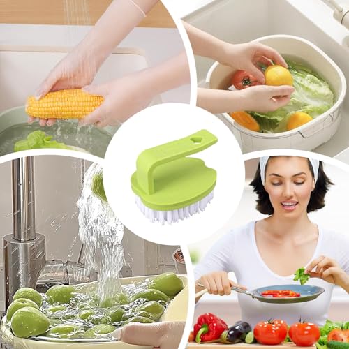 Vegetable Scrubber Brush Anti-Slip Handle Brush Cleaner | Handy Kitchen Gadget for Dish, Fruit, Potato, Egg, Food, Pot, Pan, Cooking, Kitchen, Bathroom, Tile, Sink, Washing, - color: Green