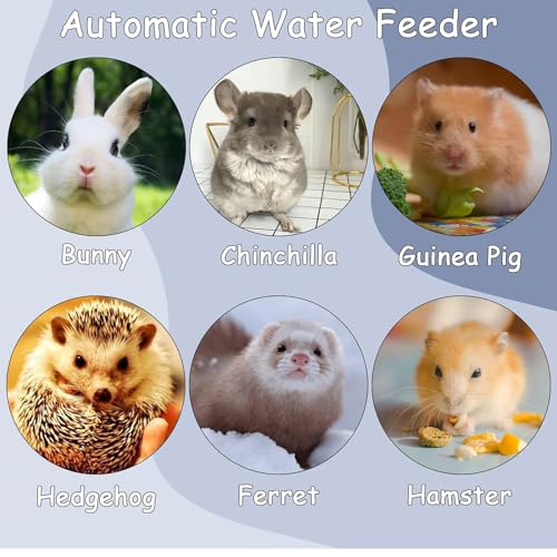 Tfwadmx Rabbit Watter Bottle 17oz Dispenser No Drip Small Animal Cage Water Feeder Bowl Hanging Guinea Pig Automatic Water for Bunny Chinchilla Hedgehog Ferret (Blue) - color: Blue Watere 1pcs