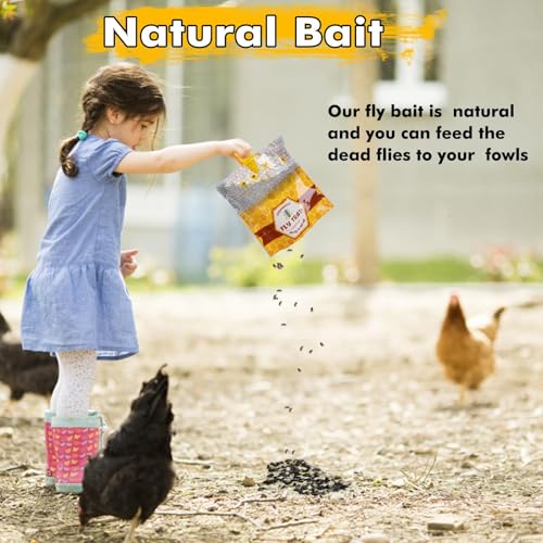 Large Hanging Fly Traps Outdoor with Dissolvable Bait Refills-10 Pack | Disposable 50g Pre-Baited Fly Hunter, Weatherproof Outdoor Fly Bags, Fly Catcher for Chicken Coop Barn Ranch Farm - size: 10 Packs