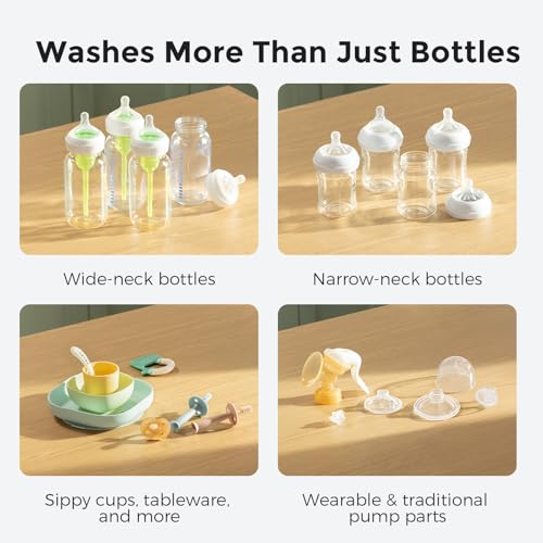 Momcozy KleanPal Pro All-in-One Bottle Washer, Sterilizer & Dryer - White | 9 Cleaning Modes Baby Bottle Washer for Bottles, Pump Parts & Baby Essentials, Time-Saving & Hands-Free, 26 Spray Jets - color: White