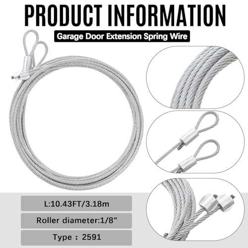 Tandefio #41 20 ft Roller Chain for Gate Openers with 2 Connecting Links and Cable Garage Door Opener Chain for Automatic Sliding Gate Extension Replacement Garage Hanger Door Karts