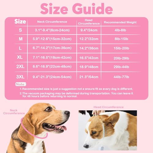 IDOMIK Dog Recovery Collar, Waterproof Soft Dog Cone After Surgery | Comfy Protective Elizabethan Collar Alternative for Dogs Cats, Adjustable Pet Neck Donut Cone Anti-Licking Wounds,Rose,M - color: Rose Red, size: M