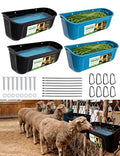 Goat Feeder Trough Hanging for Attach to Fence Holds a lot of Food|Pack of 4,Heavy Duty Miscellaneous Feeders Perfect for Black Goat,Cattle,Horses,Calves,Pig and More Livestock