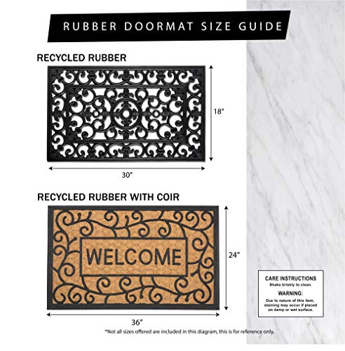 DII Rubber Doormats Collection All Weather, 18x30, Iron Heart - color: Iron Heart, size: 1'6" x 2'6" (Rectangular)