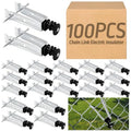 Tondiamo Chain Link Insulator Electric Fence Stainless Steel Insulator T Post Extender Wire Holders for Chain Link and Studded T & U-Posts Tubing(Black,100 Pcs) - color: Black