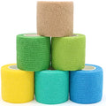 Self Adhesive Bandage Wrap Animal Cohesive Bandage Self Adherent Wrap First Aid Tape for Dogs Cats Horses Birds & Wrist Healing Ankle Sprain (2 Inch Mixed Pure 6 Rolls) - color: 2 Inch Mixed Pure 6 Rolls