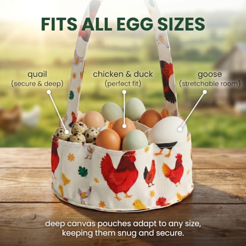 Egg Collecting Basket, Large Egg Gathering Bag for Fresh Chicken Duck Eggs - color: Color 1