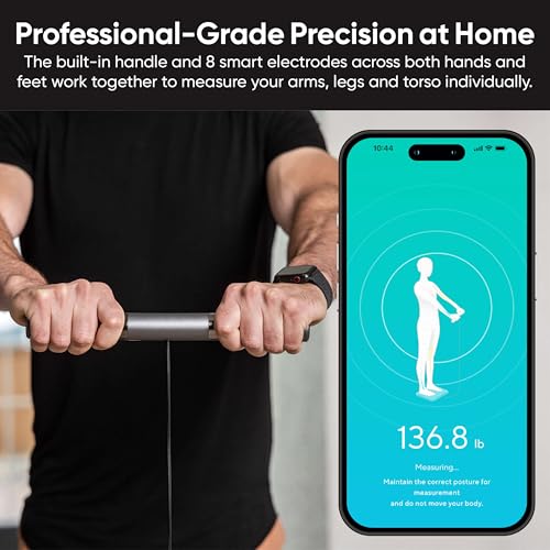 Wyze Smart Scale Ultra BodyScan with Handle – Wi-Fi & Bluetooth Body Composition Scale for Weight, BMI, Body Fat, Muscle Mass, and Segmental Measurement, 400 lbs, Black - color: Black, size: 13.39 in x 15.43 in x 2.13 in