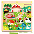QimuMku Farm Maze Magnetic Busy Board & Travel Toy for Toddlers Ages 2-4 | Magnetic maze travel activity for toddlers that builds fine motor skills, focus and screen-free learning on the go - color: Farm Magnetic Maze