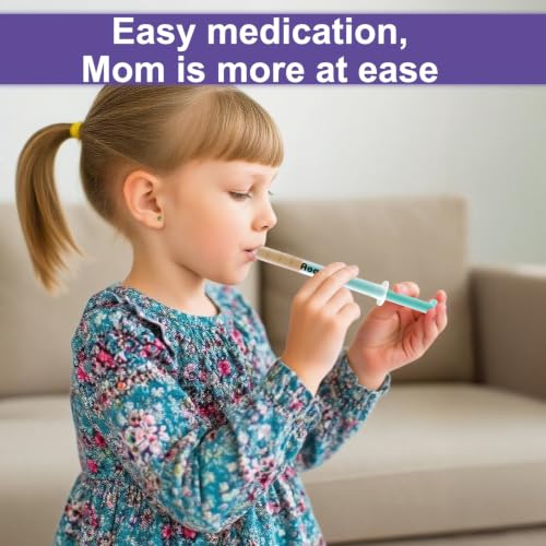 Baby Medicine Dispenser 5ML/10ML Syringe For Children,Oral Syringes, Liquid Plastic Syringe Without Needle,Leak proof Dosing Tools,5 Uniquely Colour Syringes - 10 Pack - size: 5ML+10ML-10Pack