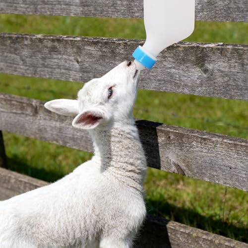 2PCS 800ml Lamb Feeding Bottle Goat Feeder Bottles Hang Upside Down Livestock Drinking Bottles for Goat Lamb Fawns Farm Livestock Supplie with Measurements