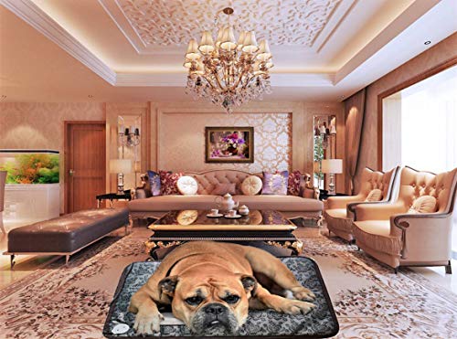 Pet Heating Pad for Large Dogs Cats, 34X21 inch, Waterproof, Easy Clean, Temperature Adjustable, Safety Instructions | Waterproof, Easy Clean, Temperature Adjustable, Just turn on feature, always on heated bed - size: 34X21 inch