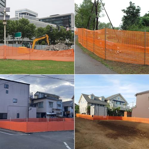 5 x 100 FT Orange Safety Fence, Plastic Construction Fence | Plastic Mesh Roll for Snow Fence, Driveway Marking, Hazard Areas, Work Zones & Property Boundary