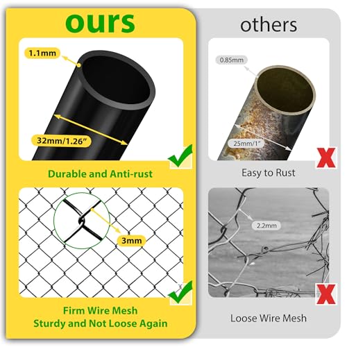 Adjustable Chain Link Fence Gate Kit,Rust-Resistant PVC Coated Garden Gate for Outside,Durable Outdoor Gate for Garden Fence, Pathways, Yards, and Driveways, 26"-72" Wide x 5' High - size: 5ft High