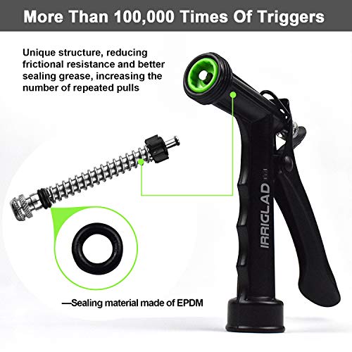 Hose Nozzle 2 Pack, Full Size Pistol Grip Water Nozzle Sprayer with Threaded Front, High Pressure Nozzle, Adjustable Spray Water Flow for Watering Plants, Showering Pet, Washing Car, Cleaning - color: Black, size: 2pcs