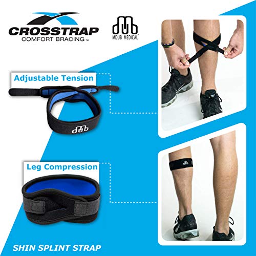 Calf & Shin Supports, Shin Splint Brace | Adjustable Neoprene Shin Splint & Leg Compression Support Strap | for Strains, Injuries, Pain - size: Large (1 Strap)