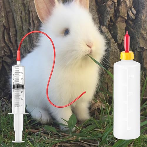 24 Pcs Lamb and Goat Kid Feeding Kit for Puppies Goat Feeding Baby Goats | Including 3 Pcs 400ml Lamb Feeding Bottles, 15 Pcs Goat Nipples, 6 Pcs Feeding Tube Kit 60 ml Syringe and 16 FR Tube