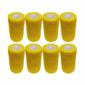 4" Cohesive Flexible Bandage Wrap – Yellow - 8 Pack | Self-Adherent Vet Tape for Animal Use | Breathable, Easy Tear, No Clips Required | Ideal for Horses, Dogs, Livestock, Pets - color: Yellow