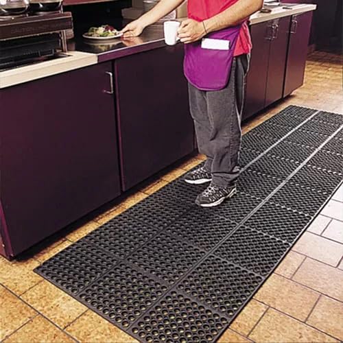 Anti-Fatigue Rubber Floor Mat - NANBOWANG Commercial Grade Grease Resistant Non-Slip Recycle Tyre Floor Mats for Restaurant Kitchen Bar Garden Outdoor Wet Area(24"X36") - size: 24"x36"