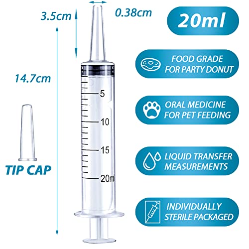 20ml Plastic Syringe for Liquids, Oral, Scientific Labs, Measuring, Dispensing, with Cap- 10 Pack 20ml Syringes - style: 20 ml