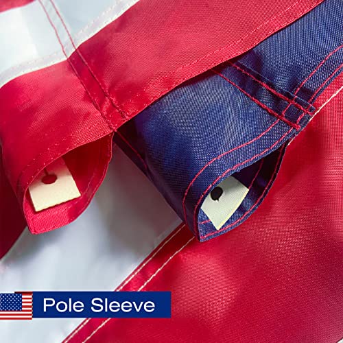 American Flag 2.5X4 FT Pole Sleeve Banner Style Embroidered Stars, Sewn Stripes, Heavy Duty Durable Polyester USA US Flag Outdoor Indoor Flags (Pole NOT Included) - size: 2.5x4 Ft Pole Sleeve