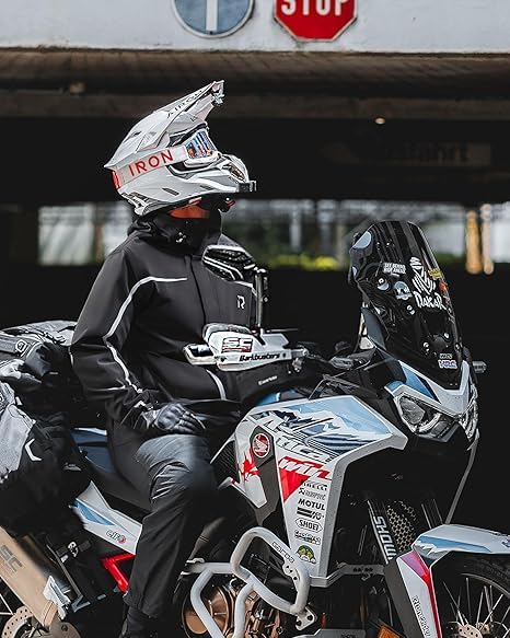 RIDEIRON Motorcycle Rain Gear for Men & Women, Waterproof Rain Suit | 15,000 mm Waterproof Rating, Zippered Leg Openings, Roomy Seat Design, Reflective, Breathable, Fishing, Golf, Hunting - size: 3X-Large