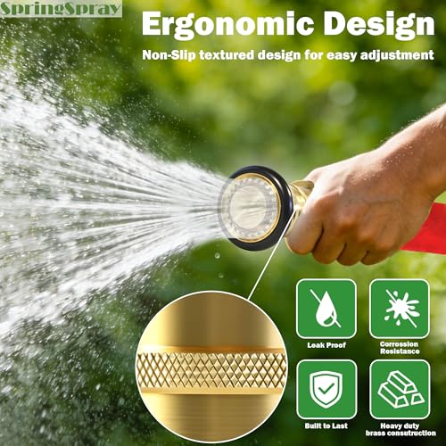 1-1/2" NPSH/NPT Brass Fire Hose Nozzle | Heavy Duty Adjustable Spray Jet Fog Nozzle, Constant Flow Industrial Firefighter Nozzle, 85 GPM, 100 PSI - size: 1-1/2"NPSH