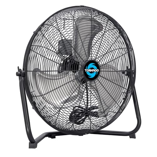 Tornado 18 Inch Powerful Industrial Floor Fan, 3-Speed High Velocity Metal Fan, 120° Adjustable Tilt, 6.0 FT Cord for Commercial and Home Use, Black - size: 18 Inch New