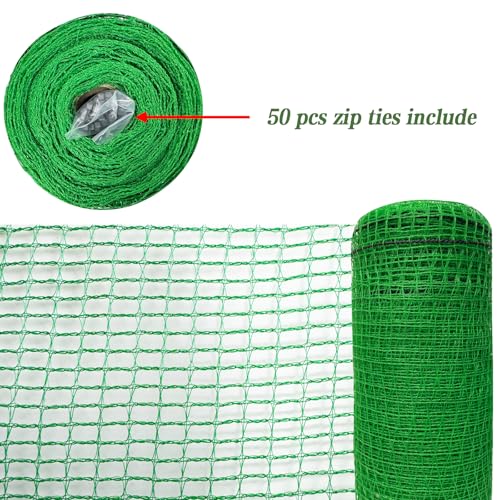 Plastic Garden Fence 4x30 FT,0.4" Mesh Deer Fence Roll | Green Heavy Duty Temporary Safety Fencing for Animals, Snow, Poultry, Deer, Yard & Construction,50PCS Zip Ties - size: 4' x 30'