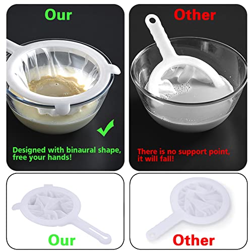 Kitchen Ultra-Fine Nylon Mesh Strainer Food Yogurt Mesh Sieve Plastic Mesh Colander with Handle Mini Brine Shrimp Separation Net for Filtering Juice Juice Milk Honey (400Mesh) - size: 400Mesh