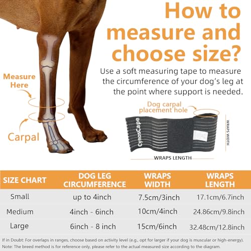 Dog Leg Brace, Black Compression Support Wraps for Front or Rear Legs with Streching Adjustable Strap,Dog Wrist Brace- Leg Sleeve to Stop Licking - Aid in Wound Care and Recovery - size: Medium