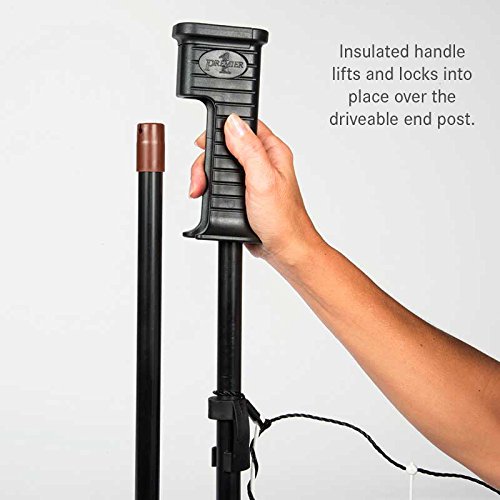Premier 1 PoultryNet® Electric Net Gate for Chickens – 48"H x 8'L | Black/white net, drivable posts. Open without turning off the energizer. For chickens, ducks & geese. Fits PoultryNet®.