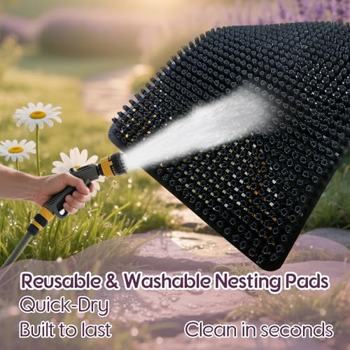 Washable Nesting Pads for Chicken Coop, Chicken Nesting Boxes for Laying Eggs, Laying Pads for Hens, Reusable Nest Mats, Black 4 Count - color: Black-4