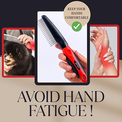 Poodle Comb with Rotating Teeth - 5-in-1 Dog Dematting Tool - Used for Small Size Breeds and Puppies - Cat Comb for Shedding and Deshedding - size: Rotating Comb