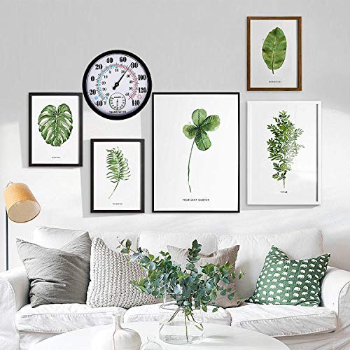 Indoor Outdoor Thermometer Hygrometer - Waterproof Hanging Wall Thermometer Decorative Outdoor Thermometer Large Numbers, No Battery Needed Outdoor Thermometers for Patio - color: Black 10", size: 10 Inch
