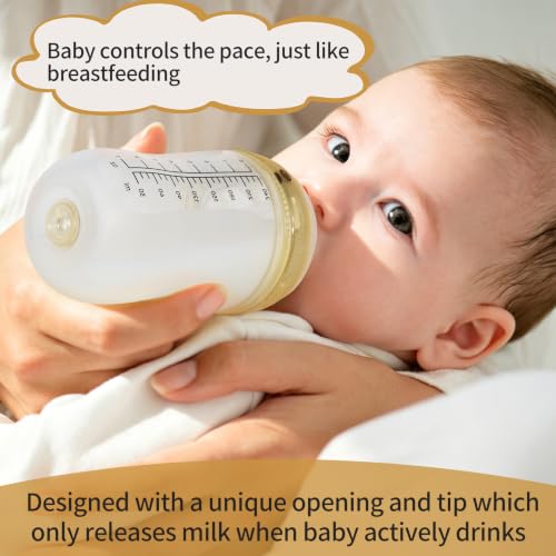 Kair Anti-Colic Baby Bottle Set Fast Flow 8oz for 9+M XL Nipple | 30° Twist Lock, Silicone Skin-Like Nipple for Newborn, with Cleaning Kit, 2 Pacifiers & Gravity Straw, New Parents Gift Box