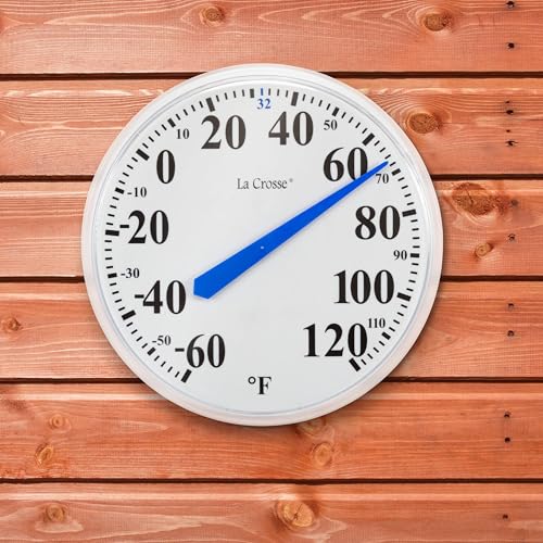 La Crosse T83714 13.5 inch Analog Dial Thermometer with Key Hider Compartment