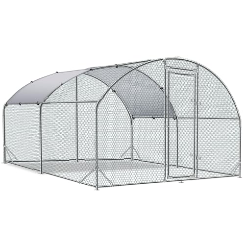 TOLEAD Large Metal Chicken Coop Upgrade Tri-Supporting Wire Mesh Chicken Run,Chicken Pen with Water-Resident and Anti-UV Cover,Duck Rabbit House Outdoor（156.1" L x 108" W x 78" H） - size: 156.1"L x 108.0"W x 78.0"H