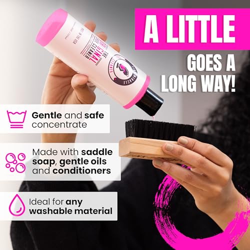 Pink Miracle Shoe Cleaner Kit with Bottle and Brush For Fabric Cleaner For Leather, Whites, Suede and Nubuck Sneakers - size: 4 oz