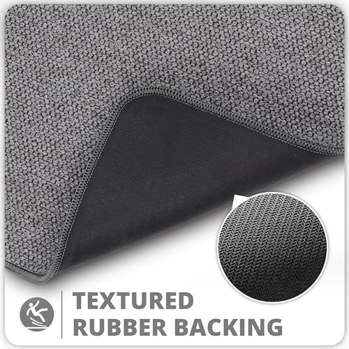 Bosap Bath Mat,Ultra Thin Bathroom Runner Rugs,Large Bath Mats for Bathroom,Quick Dry,Non-Slip,Machine Washable,Low Pile,Bath Rug,Shower Outside,Sink,Home Decor Accessories.Dark Grey,3'x6'(36x72inch) - color: Dark Grey, size: 3' X 6' (Runner)