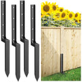 4PCS Fence Post Repair Kit, Heavy Duty Fence Post Repair Stakes, Anchor Ground Spike for Fix Broken Wooden Support - style: 4PCS